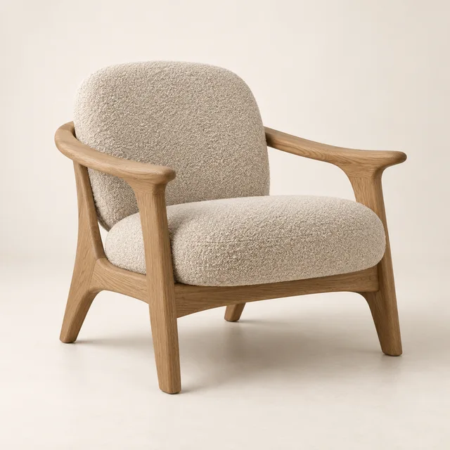 Oak armchair in the example store