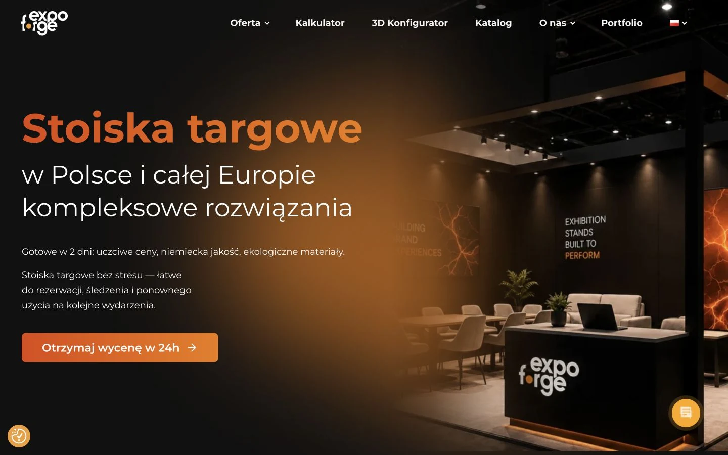 Strona firmowa Expoforge — projekt Cyber Pixel