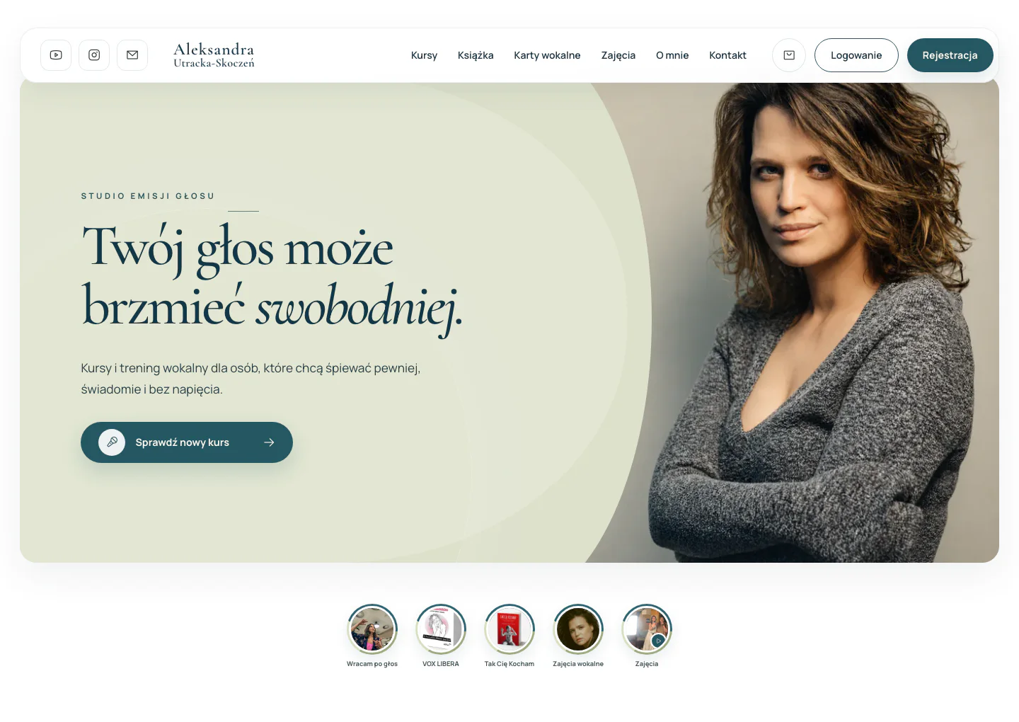 Projekt platformy kursów wokalnych Aleksandry Utrackiej-Skoczeń