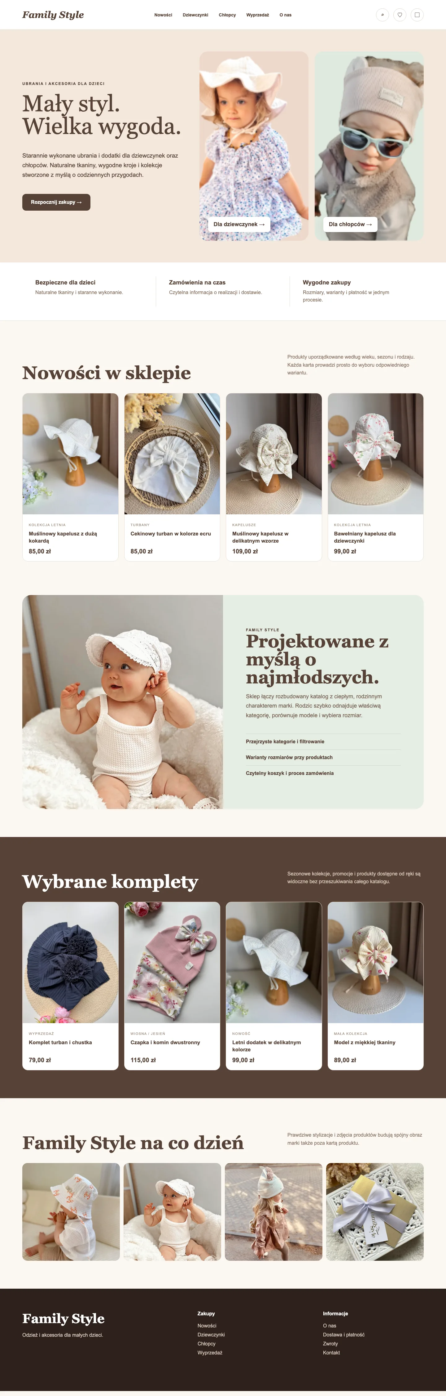 Projekt strony internetowej Family Style wykonany przez Cyber Pixel
