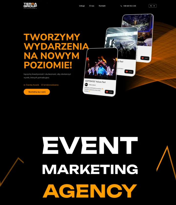 Розділ event marketing послуг на сайті Terra Group